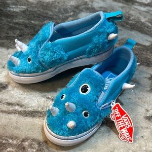 NWT Vans Slip On V Fuzzy Monster! Blue